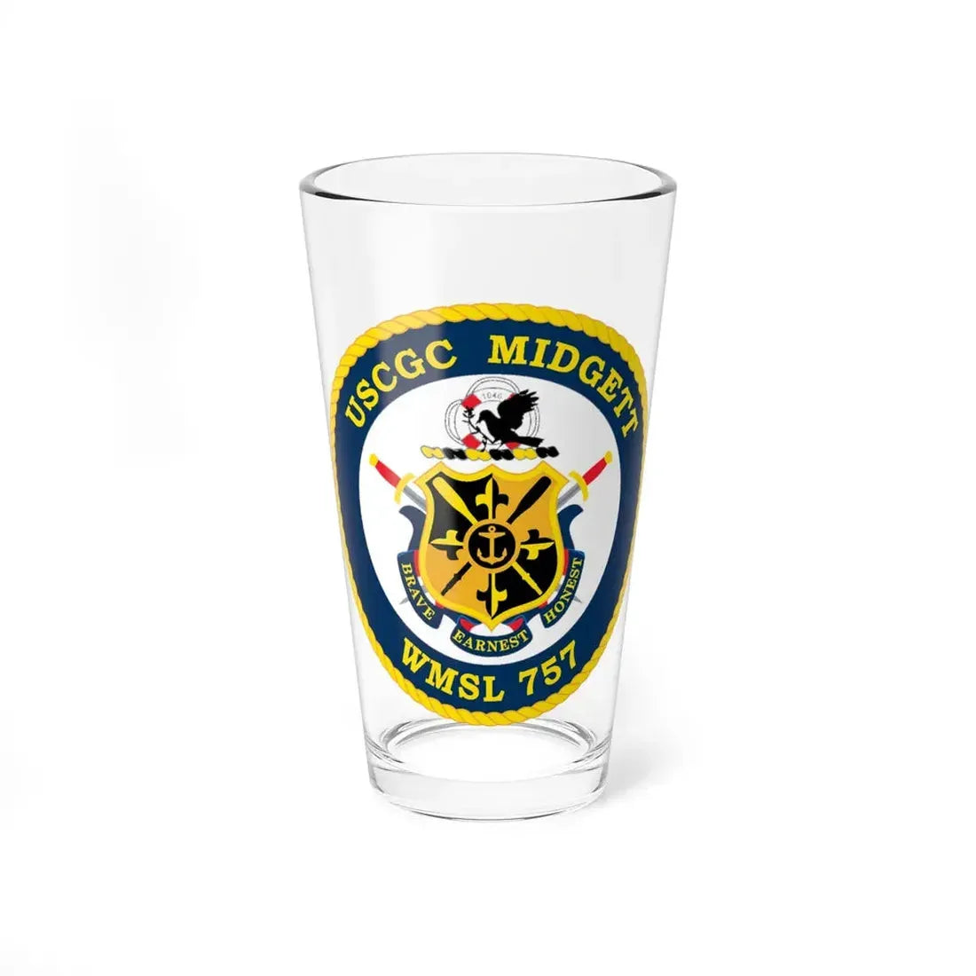 USCGC MIDGETT WMSL 757 (U.S. Coast Guard) Pint Glass 16oz 16oz - Go Mug Yourself