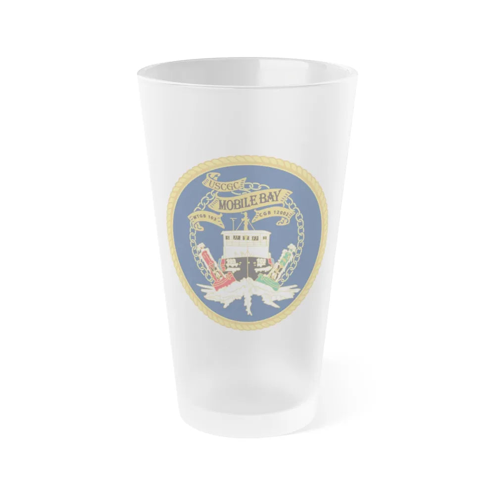 USCGC Mobile Bay WTGB 103 (U.S. Coast Guard) Frosted Pint Glass 16oz-Go Mug Yourself