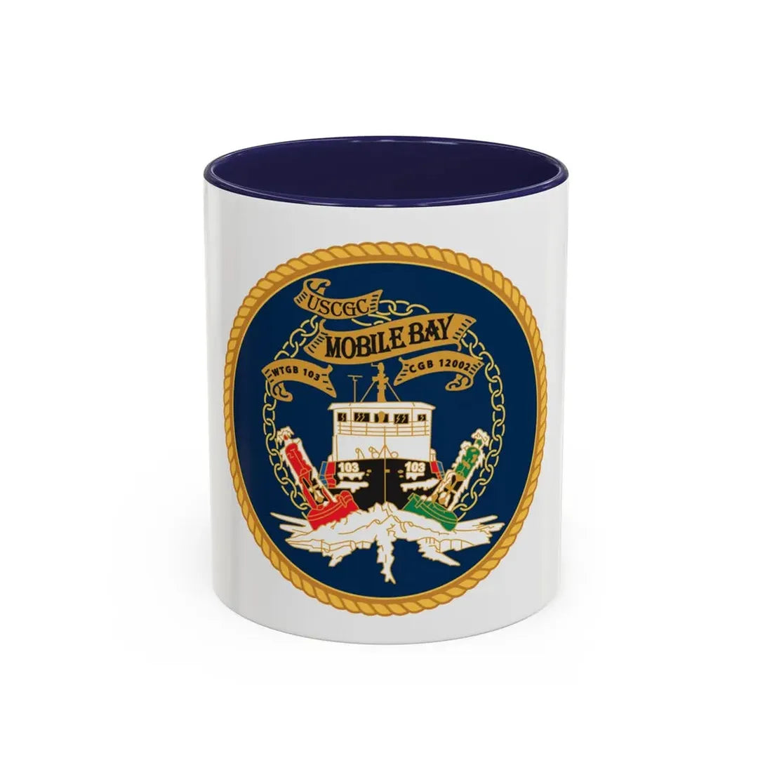 USCGC Mobile Bay WTGB 103 (U.S. Coast Guard) Accent Coffee Mug 11oz Navy - Go Mug Yourself