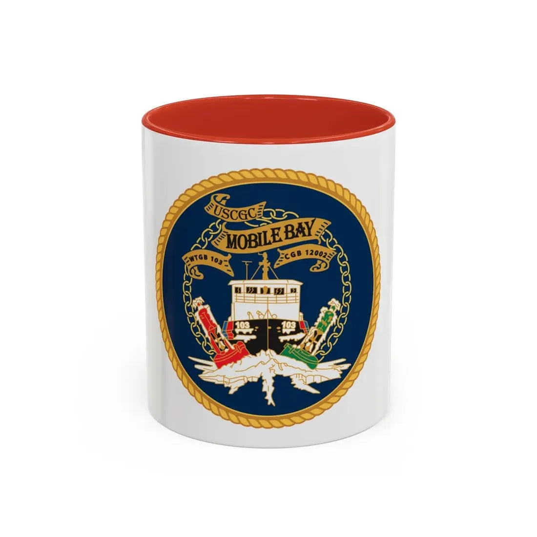 USCGC Mobile Bay WTGB 103 (U.S. Coast Guard) Accent Coffee Mug 11oz Red - Go Mug Yourself