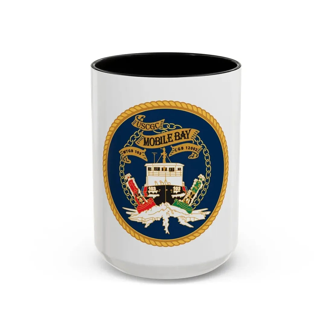 USCGC Mobile Bay WTGB 103 (U.S. Coast Guard) Accent Coffee Mug 15oz Black - Go Mug Yourself