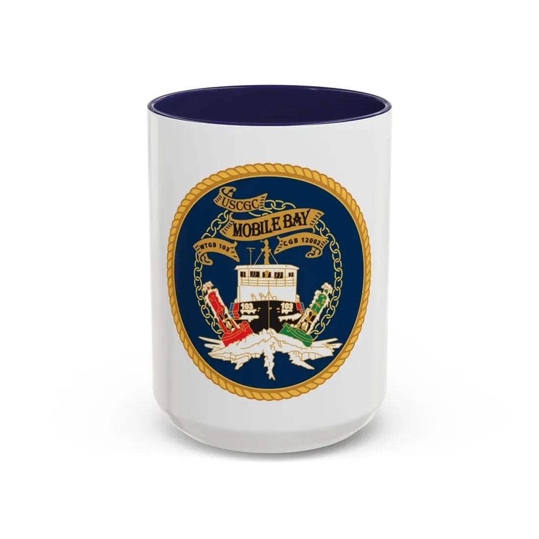 USCGC Mobile Bay WTGB 103 (U.S. Coast Guard) Accent Coffee Mug 15oz Navy - Go Mug Yourself