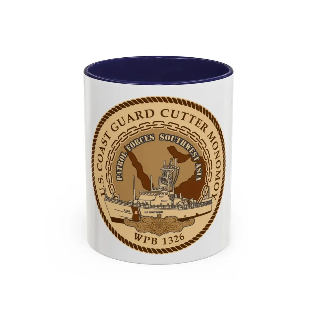 USCGC Monomoy WPB 1326 (U.S. Coast Guard) Accent Coffee Mug 11oz Navy - Go Mug Yourself