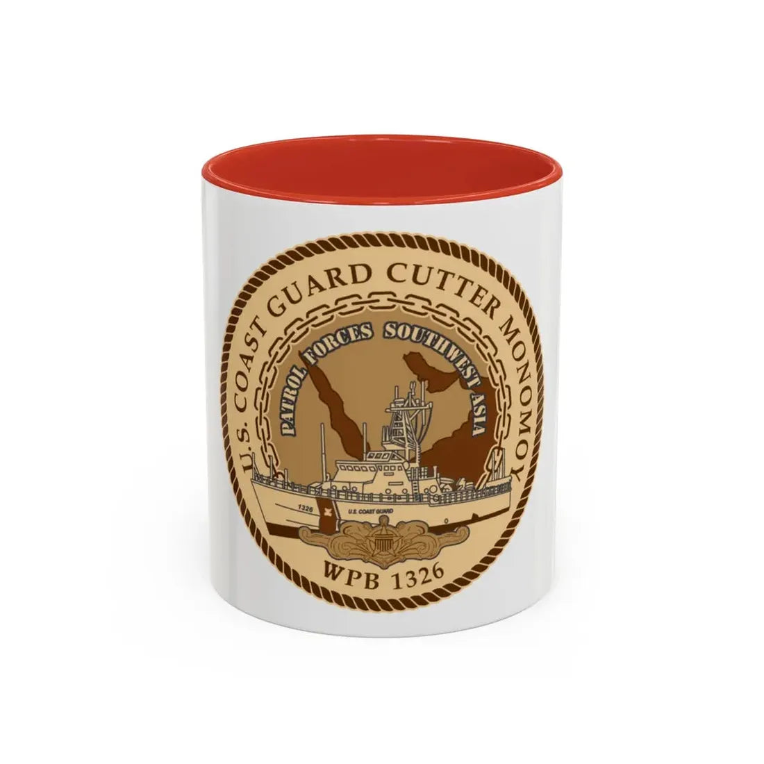 USCGC Monomoy WPB 1326 (U.S. Coast Guard) Accent Coffee Mug 11oz Red - Go Mug Yourself