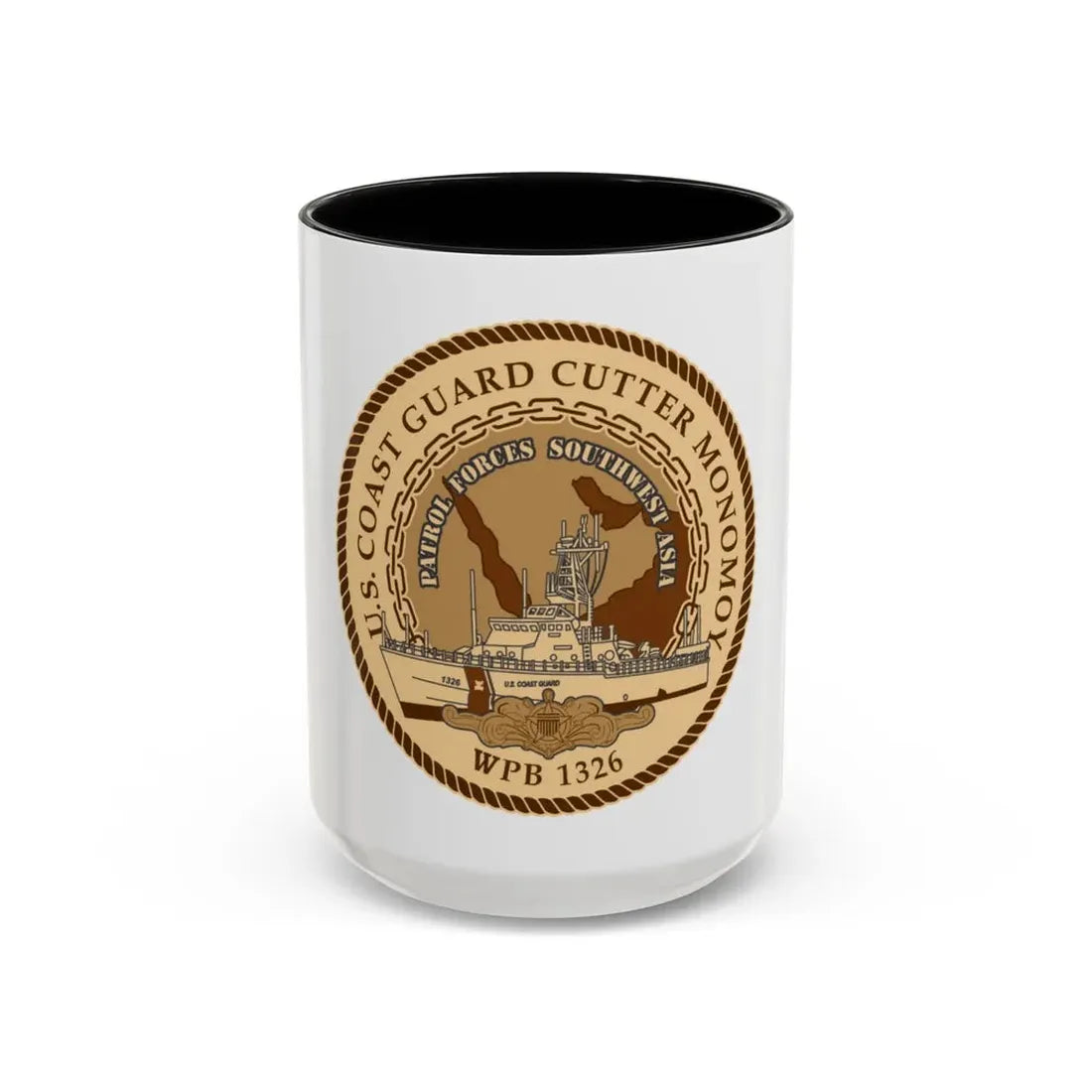 USCGC Monomoy WPB 1326 (U.S. Coast Guard) Accent Coffee Mug 15oz Black - Go Mug Yourself