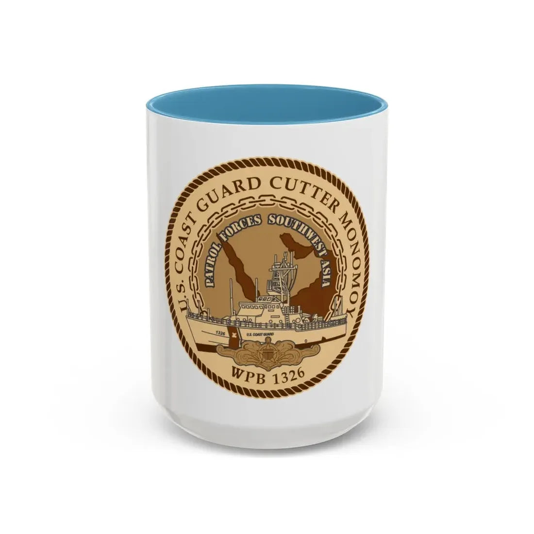 USCGC Monomoy WPB 1326 (U.S. Coast Guard) Accent Coffee Mug 15oz Light Blue - Go Mug Yourself