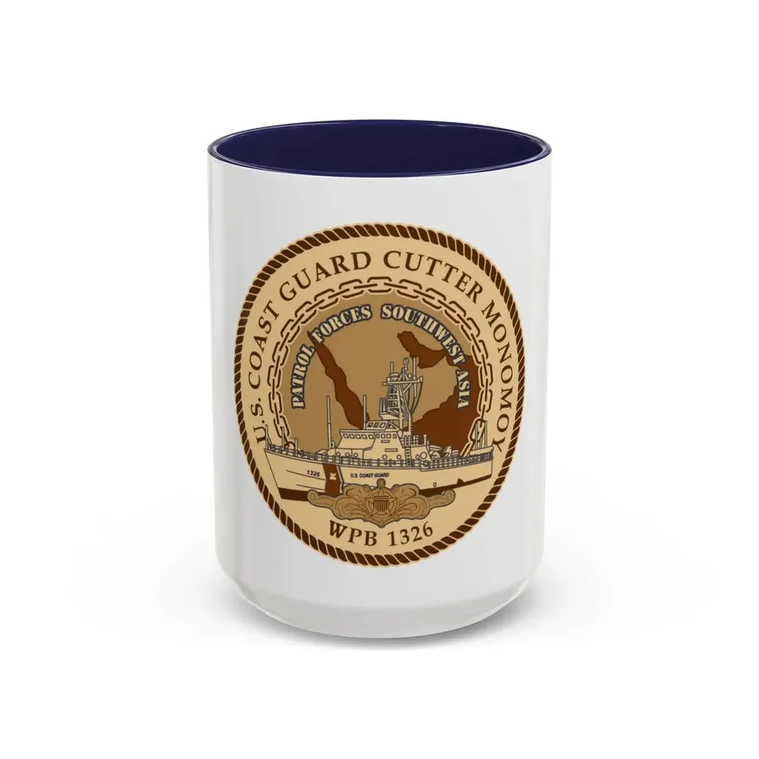 USCGC Monomoy WPB 1326 (U.S. Coast Guard) Accent Coffee Mug 15oz Navy - Go Mug Yourself