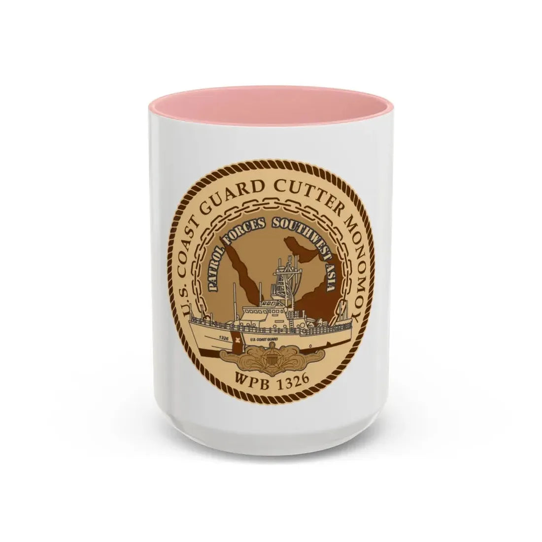 USCGC Monomoy WPB 1326 (U.S. Coast Guard) Accent Coffee Mug 15oz Pink - Go Mug Yourself