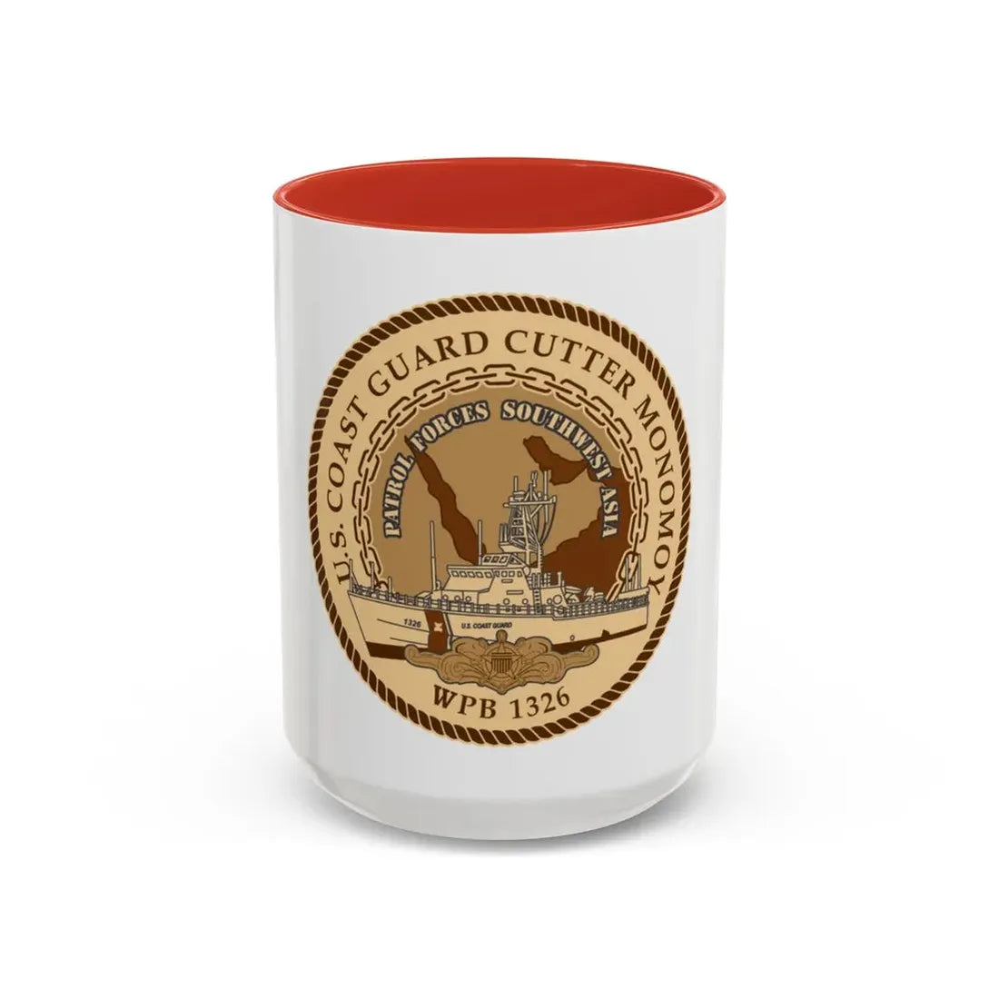 USCGC Monomoy WPB 1326 (U.S. Coast Guard) Accent Coffee Mug 15oz Red - Go Mug Yourself