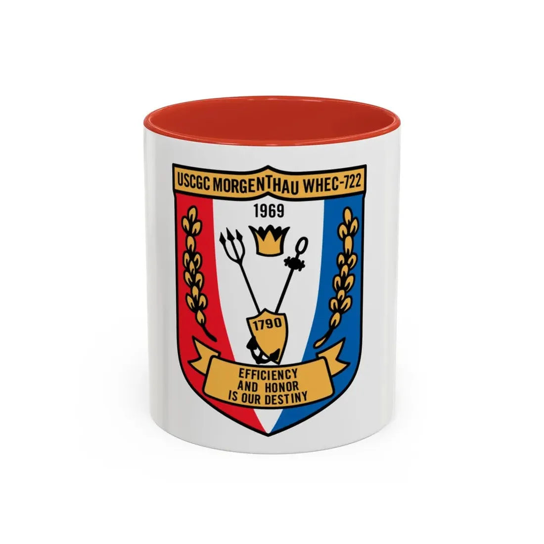 USCGC Morgentthau Whec 722 (U.S. Coast Guard) Accent Coffee Mug 11oz Red - Go Mug Yourself