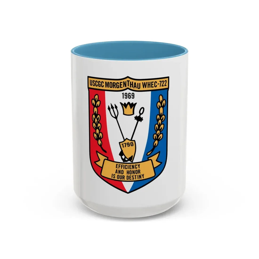 USCGC Morgentthau Whec 722 (U.S. Coast Guard) Accent Coffee Mug 15oz Light Blue - Go Mug Yourself