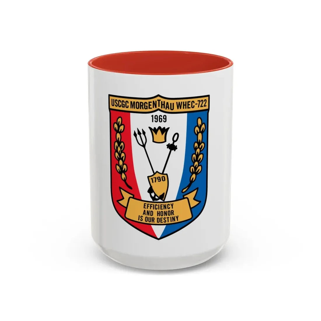 USCGC Morgentthau Whec 722 (U.S. Coast Guard) Accent Coffee Mug 15oz Red - Go Mug Yourself