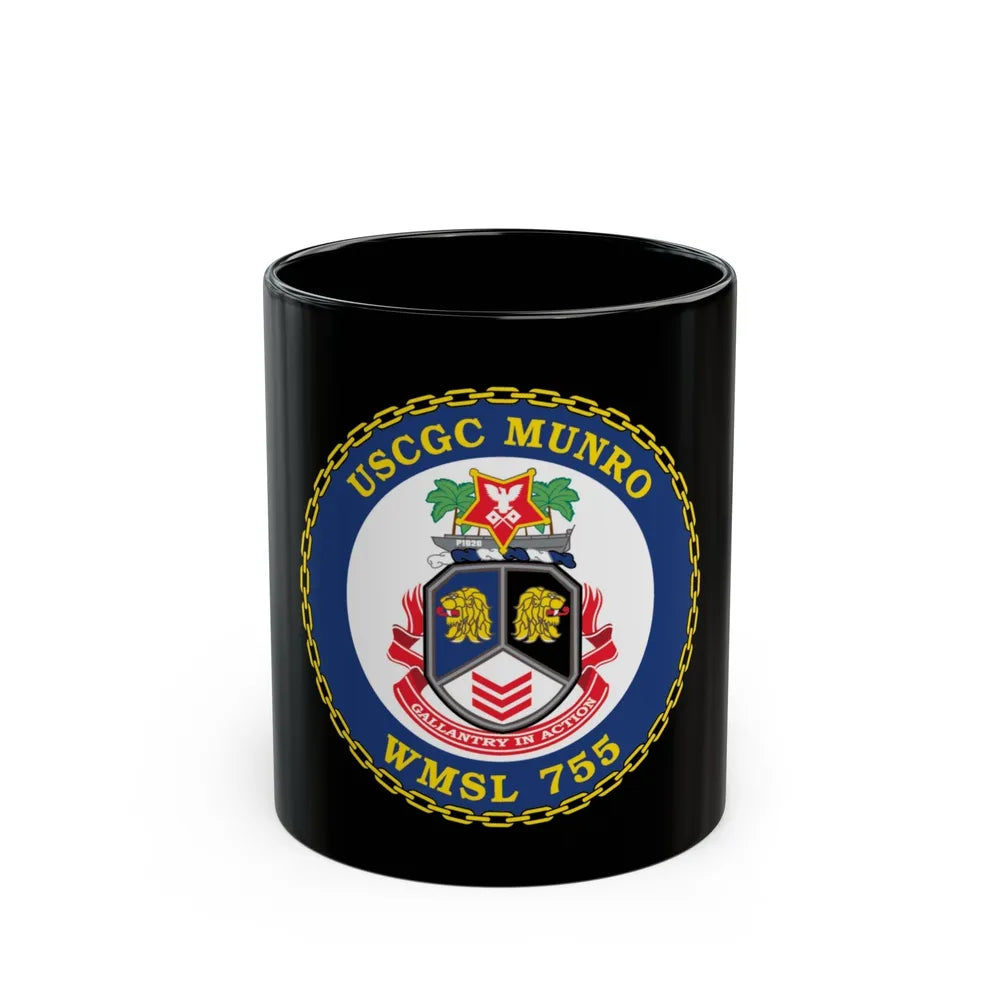 USCGC Munro WMSL 755 (U.S. Coast Guard) Black Coffee Mug-11oz-Go Mug Yourself