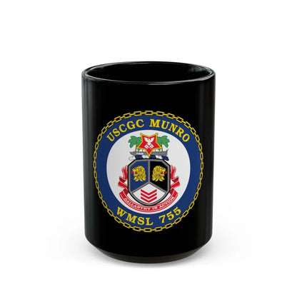 USCGC Munro WMSL 755 (U.S. Coast Guard) Black Coffee Mug-15oz-Go Mug Yourself