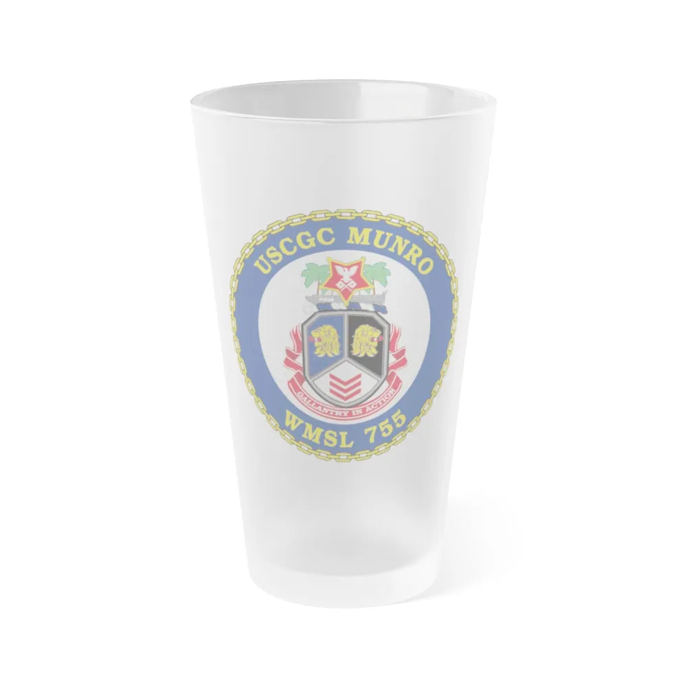 USCGC Munro WMSL 755 (U.S. Coast Guard) Frosted Pint Glass 16oz-Go Mug Yourself