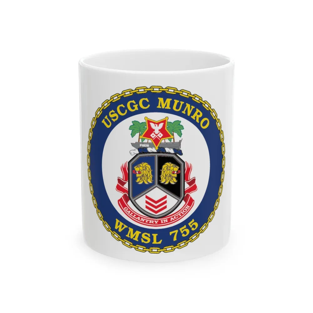 USCGC Munro WMSL 755 (U.S. Coast Guard) White Coffee Mug-11oz-Go Mug Yourself