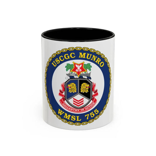 USCGC Munro WMSL   755 (U.S. Coast Guard) Accent Coffee Mug 11oz Black - Go Mug Yourself