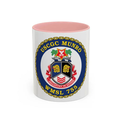 USCGC Munro WMSL   755 (U.S. Coast Guard) Accent Coffee Mug 11oz Pink - Go Mug Yourself