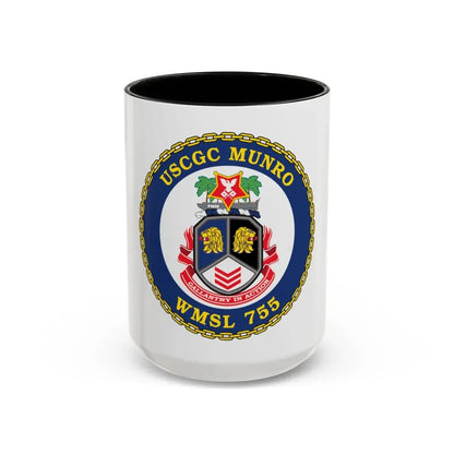 USCGC Munro WMSL   755 (U.S. Coast Guard) Accent Coffee Mug 15oz Black - Go Mug Yourself
