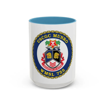 USCGC Munro WMSL   755 (U.S. Coast Guard) Accent Coffee Mug 15oz Light Blue - Go Mug Yourself