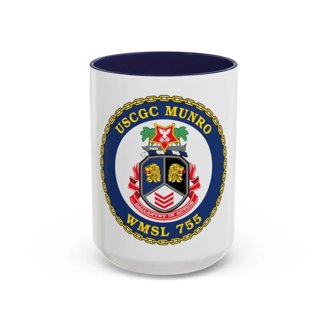USCGC Munro WMSL   755 (U.S. Coast Guard) Accent Coffee Mug 15oz Navy - Go Mug Yourself