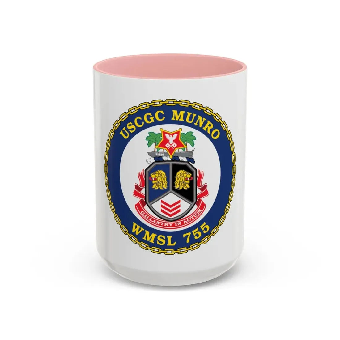 USCGC Munro WMSL   755 (U.S. Coast Guard) Accent Coffee Mug 15oz Pink - Go Mug Yourself