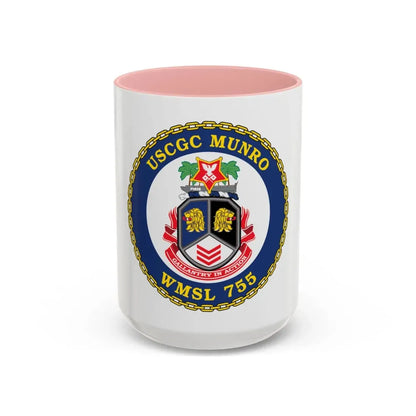 USCGC Munro WMSL   755 (U.S. Coast Guard) Accent Coffee Mug 15oz Pink - Go Mug Yourself