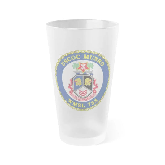 USCGC Munro WMSL   755 (U.S. Coast Guard) Frosted Pint Glass 16oz Default Title - Go Mug Yourself