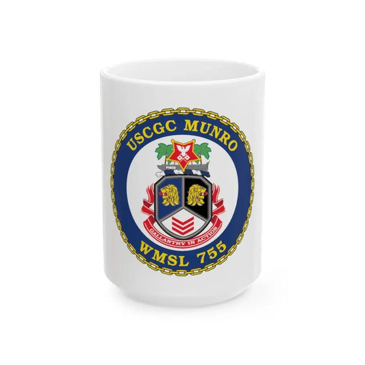 USCGC Munro WMSL   755 (U.S. Coast Guard) White Coffee Mug 15oz - Go Mug Yourself