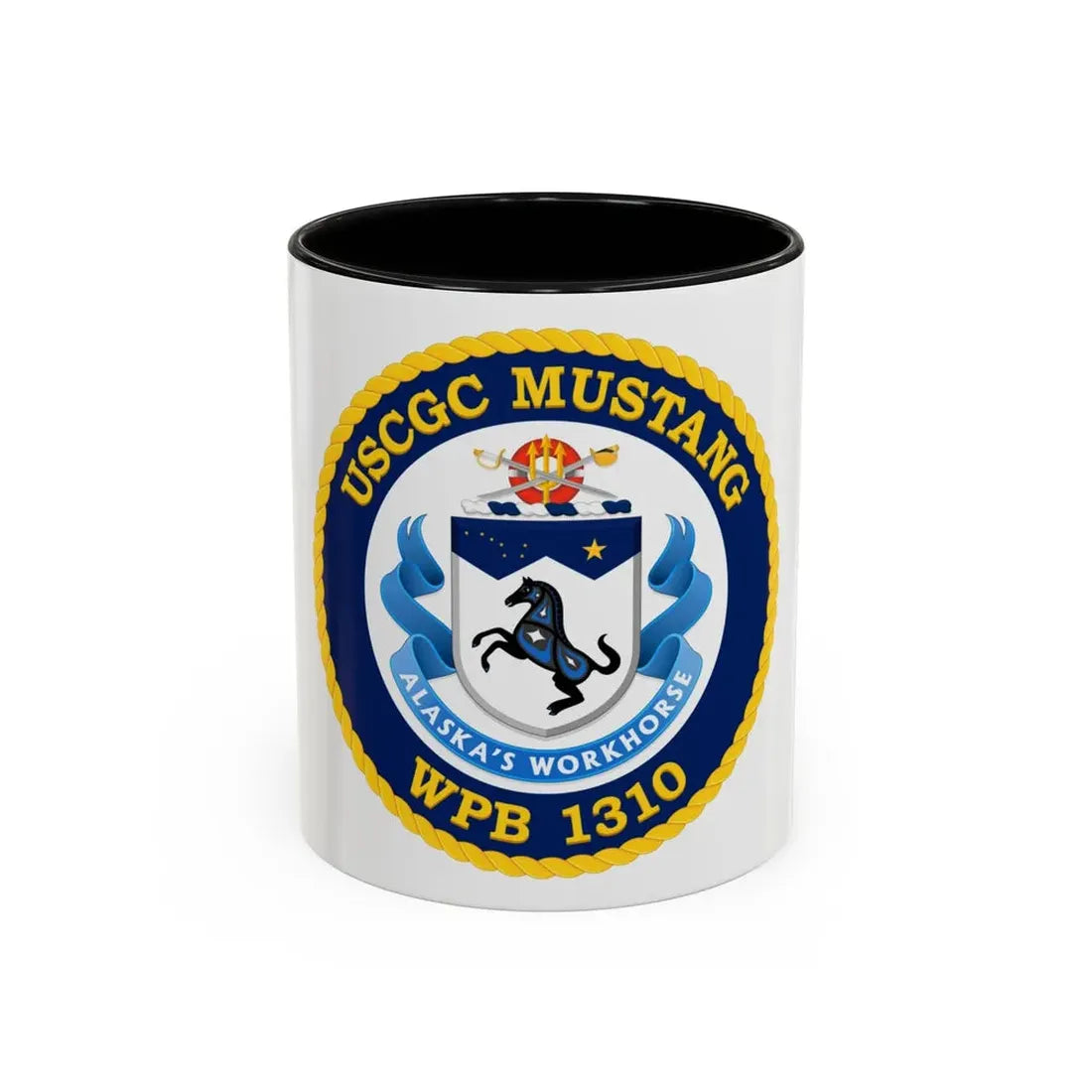USCGC Mustang WPB 1310 (U.S. Coast Guard) Accent Coffee Mug 11oz Black - Go Mug Yourself