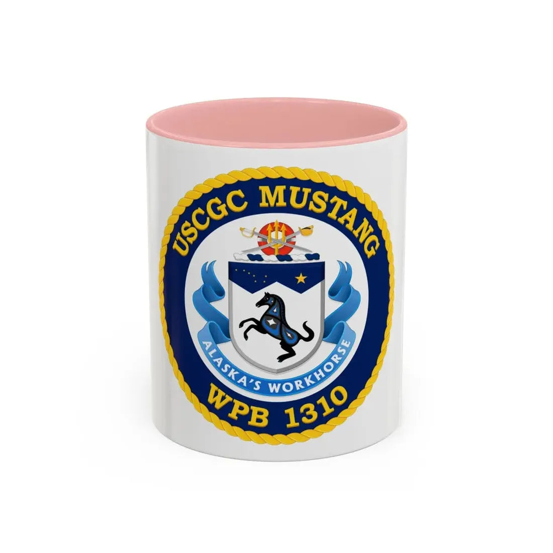 USCGC Mustang WPB 1310 (U.S. Coast Guard) Accent Coffee Mug 11oz Pink - Go Mug Yourself