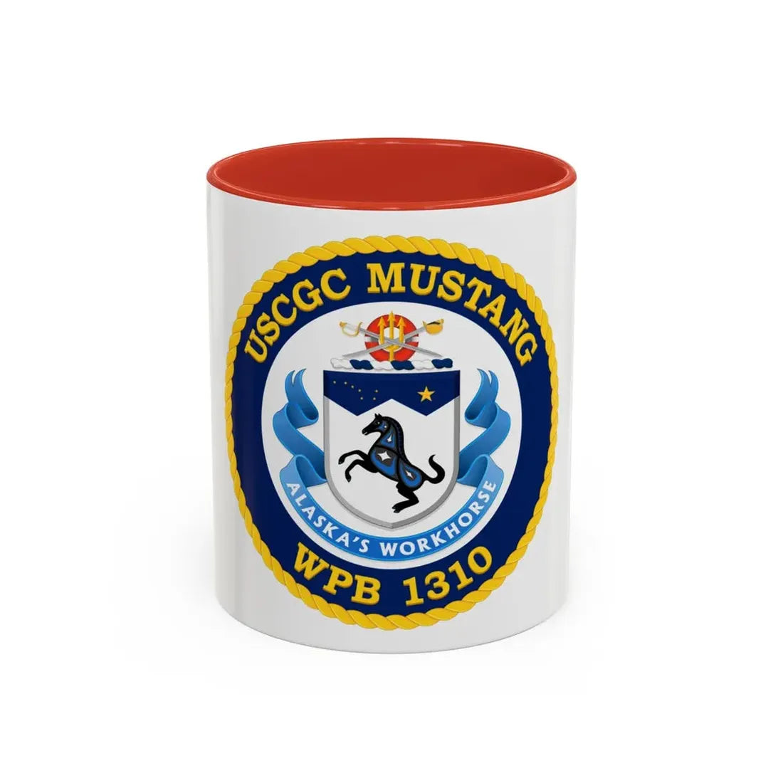 USCGC Mustang WPB 1310 (U.S. Coast Guard) Accent Coffee Mug 11oz Red - Go Mug Yourself