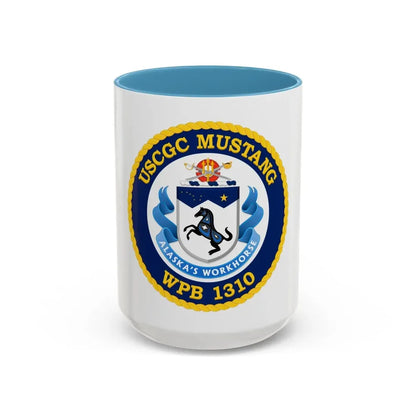 USCGC Mustang WPB 1310 (U.S. Coast Guard) Accent Coffee Mug 15oz Light Blue - Go Mug Yourself