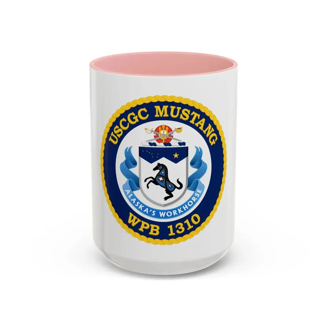 USCGC Mustang WPB 1310 (U.S. Coast Guard) Accent Coffee Mug 15oz Pink - Go Mug Yourself