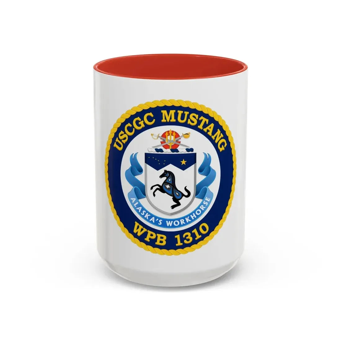 USCGC Mustang WPB 1310 (U.S. Coast Guard) Accent Coffee Mug 15oz Red - Go Mug Yourself