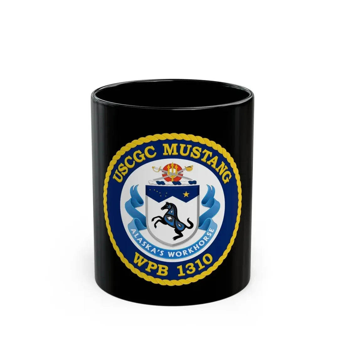 USCGC Mustang WPB 1310 (U.S. Coast Guard) Black Coffee Mug 11oz - Go Mug Yourself
