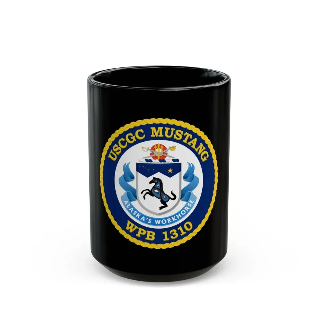 USCGC Mustang WPB 1310 (U.S. Coast Guard) Black Coffee Mug 15oz - Go Mug Yourself