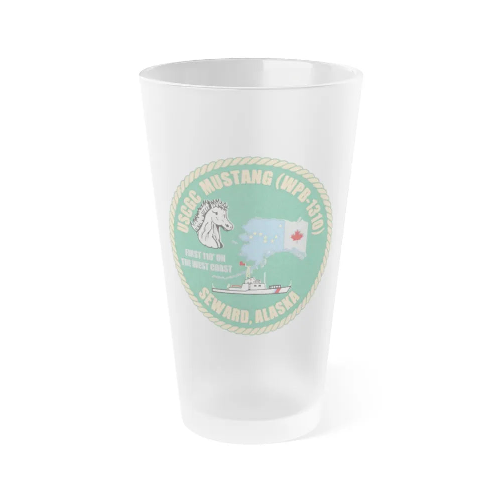 USCGC Mustang WPB 1310 v2 (U.S. Coast Guard) Frosted Pint Glass 16oz-Go Mug Yourself