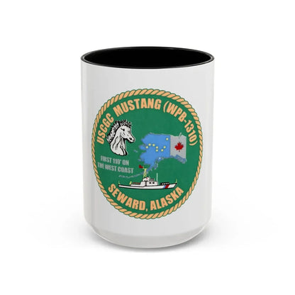 USCGC Mustang WPB 1310 v2 (U.S. Coast Guard) Accent Coffee Mug 15oz Black - Go Mug Yourself