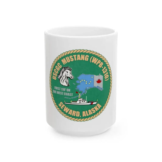 USCGC Mustang WPB 1310 v2 (U.S. Coast Guard) White Coffee Mug 15oz - Go Mug Yourself