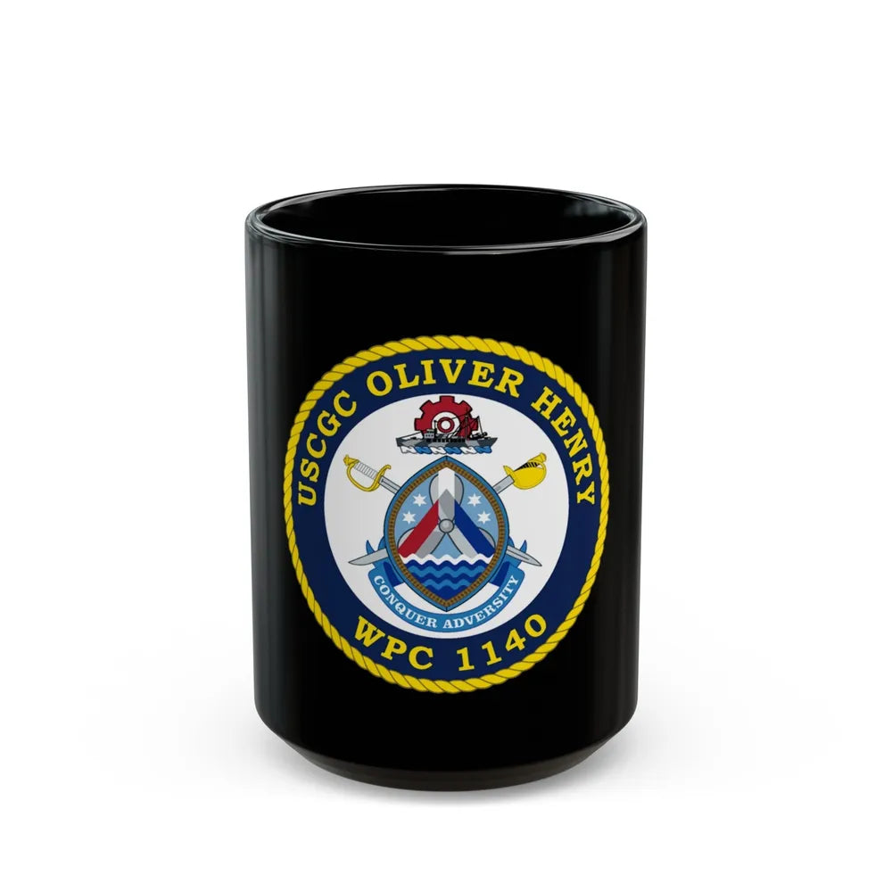 USCGC Oliver Henry WPC 1140 (U.S. Coast Guard) Black Coffee Mug-15oz-Go Mug Yourself