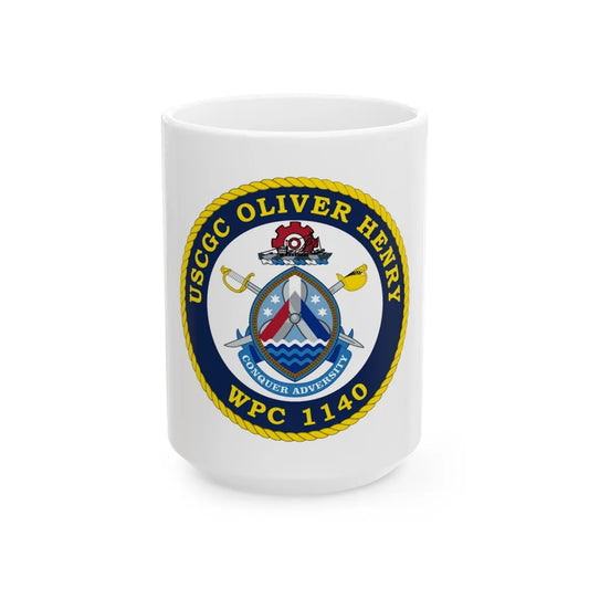 USCGC Oliver Henry WPC 1140 (U.S. Coast Guard) White Coffee Mug-15oz-Go Mug Yourself