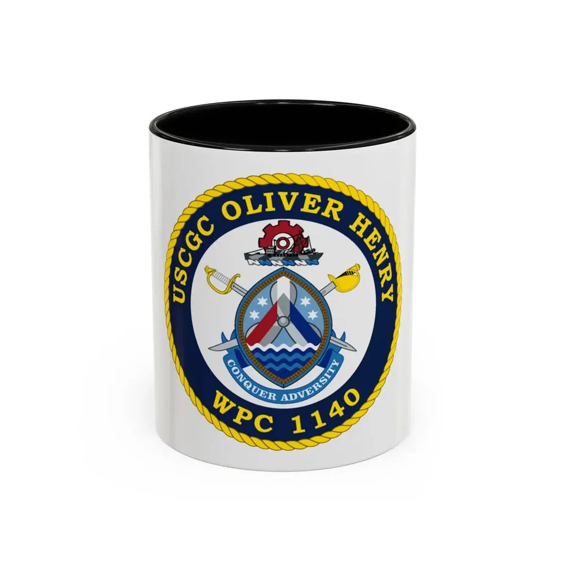 USCGC Oliver Henry WPC 1140 (U.S. Coast Guard) Accent Coffee Mug 11oz Black - Go Mug Yourself