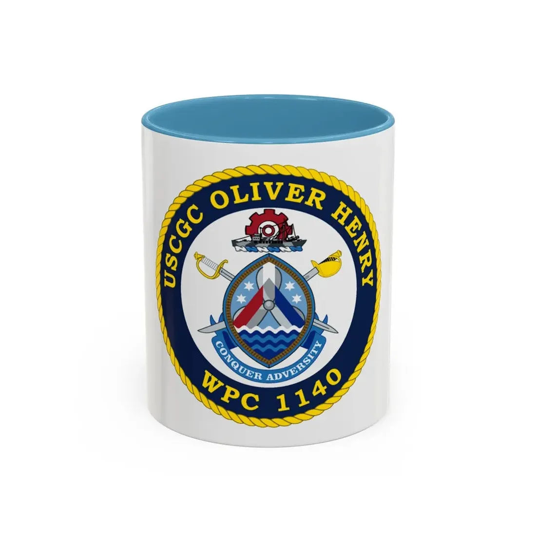 USCGC Oliver Henry WPC 1140 (U.S. Coast Guard) Accent Coffee Mug 11oz Light Blue - Go Mug Yourself