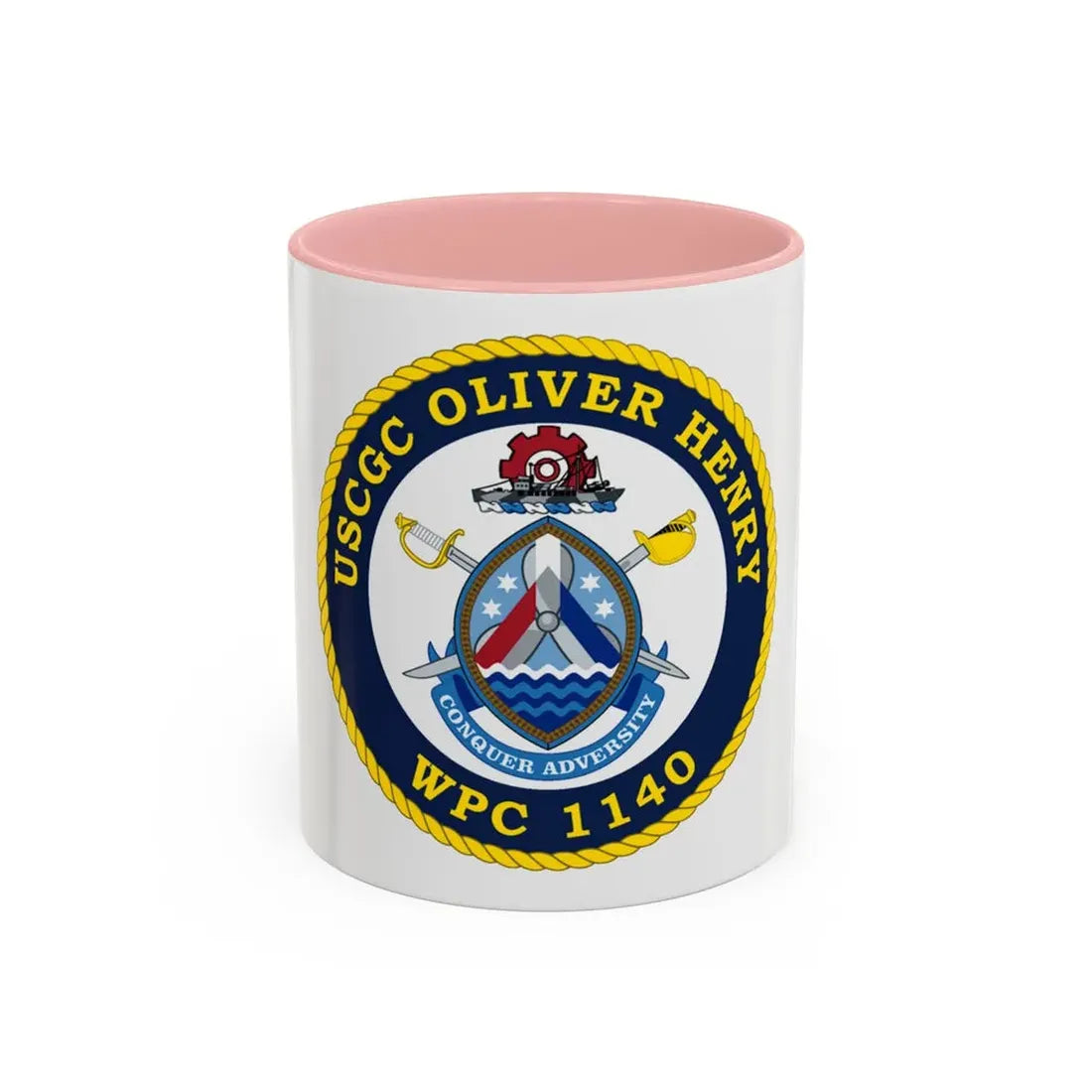 USCGC Oliver Henry WPC 1140 (U.S. Coast Guard) Accent Coffee Mug 11oz Pink - Go Mug Yourself