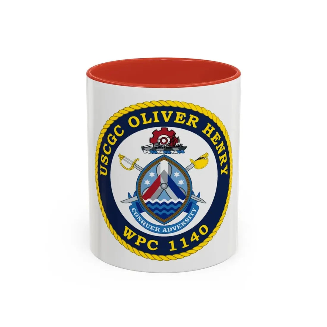 USCGC Oliver Henry WPC 1140 (U.S. Coast Guard) Accent Coffee Mug 11oz Red - Go Mug Yourself