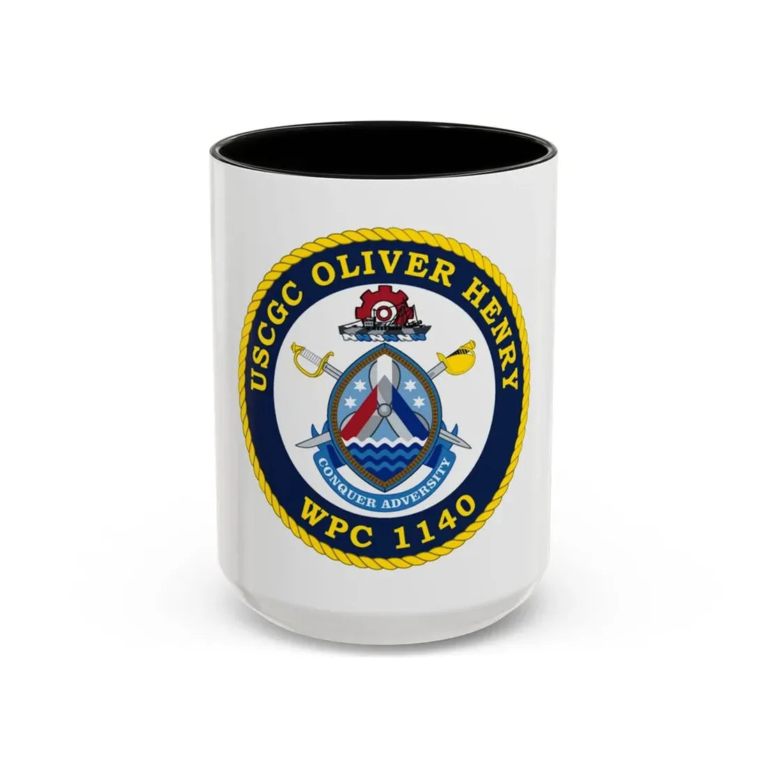 USCGC Oliver Henry WPC 1140 (U.S. Coast Guard) Accent Coffee Mug 15oz Black - Go Mug Yourself