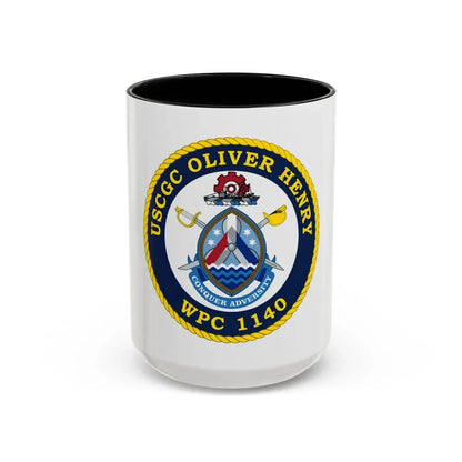 USCGC Oliver Henry WPC 1140 (U.S. Coast Guard) Accent Coffee Mug 15oz Black - Go Mug Yourself