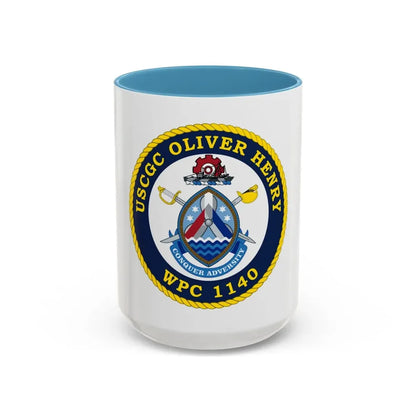 USCGC Oliver Henry WPC 1140 (U.S. Coast Guard) Accent Coffee Mug 15oz Light Blue - Go Mug Yourself