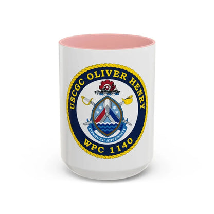 USCGC Oliver Henry WPC 1140 (U.S. Coast Guard) Accent Coffee Mug 15oz Pink - Go Mug Yourself